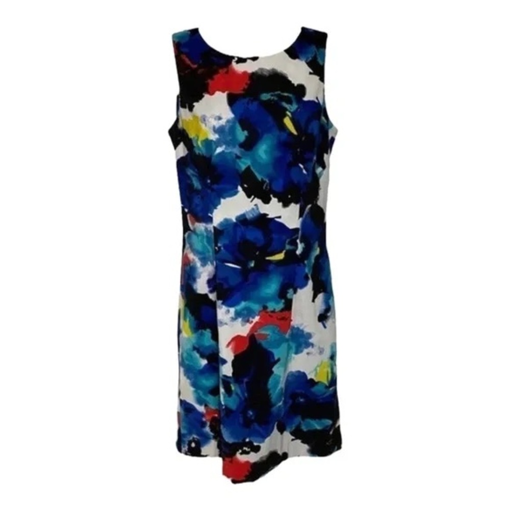 Mario Serrani Blue Sheath Mini Dress Sleeveless Scoop Neck